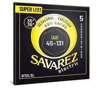 Savarez Hexagonal Explosion - Corde per Basso elettrico - Bass Guitar Strings - Set 5 corde - Avvolgimento in acciaio nichelato - B70L5L Light Super Long Scale - .045-.131