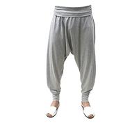SAVARI | Pantaloni Harem | Modello Relax | Primavera e Autunno | con Le Tasche | Tiro Basso | Vita e Gambe Larghe | Pantaloni per casa, Yoga, Pilates e Fitness | Donne e Uomini | Grigio | Taglia M