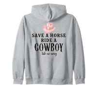 Save a Horse Ride a Cowboy Pink Cowgirl Hat Country Western Felpa con Cappuccio