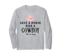 Save a Horse Ride a Cowboy Pink Cowgirl Hat Country Western Maglia a Manica