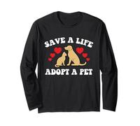 Save A Life Adotta Un Animale Domestico Cane Gatto adozione Salvataggio Animale Maglia a Manica