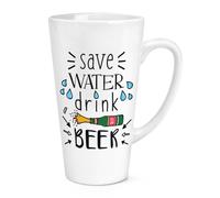 Save Acqua Drink Beer 483ml Grande Latte Tazza Scherzo Divertente Papà Festa Del