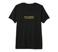 Save Animals Eat Humans - Funny Vegetarian Satanic Vegan Maglietta Premium