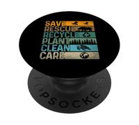 Save Bees Rescue Animals ricicla plastica - Giornata della Terra PopSockets PopGrip Adesivo