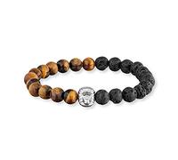SAVE BRAVE® Bracciale con perle da uomo, in pietra naturale, elastico grazie all'elastico con gorilla, scimmia, regalo per migliori amici, coppie, uomini per compleanno, San Valentino, Natale, Eine