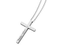Save Brave Collana Francesco con croce da uomo, in acciaio inox, 50 + 10 cm, 20 x 30 mm