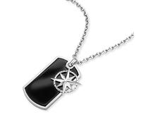 Save Brave Northstar - Collana da uomo con stella polare, in acciaio inox, 50 + 10 cm, 21 x 37 mm