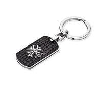 SAVE BRAVE Peter - Portachiavi Uomo, Silber/Schwarz, 4cm - SBK-PETER