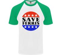 Save Ferris Affliggere Divertente 80s Film DA UOMO S/S Baseball T-Shirt
