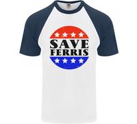 Save Ferris Divertente Maglietta Baseball S/S Da Uomo Degli Anni '80