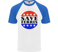 Save Ferris Divertente Maglietta Baseball S/S Da Uomo Degli Anni '80