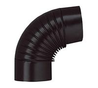 Save GOMITO 90° PER STUFA A LEGNA PORCELLANATO CLASSIC Col. Nero Ø cm. 12