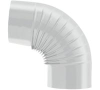 Save GOMITO 90° PER STUFA A LEGNA PORCELLANATO CLASSIC Col. Bianco Ø cm. 15