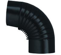 Save GOMITO 90° PER STUFA A LEGNA PORCELLANATO CLASSIC Col. Nero Ø cm. 14
