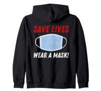 Save Lives Wear a Mask Felpa con Cappuccio