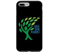 Save Our Planet, Earth Day, albero con foglie fluenti Custodia per iPhone 7 Plus/8 Plus