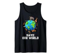 Save Our World Animals Around The Earth Funny Earth Day Canotta