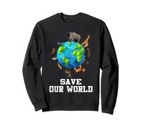 Save Our World Animals Around The Earth Funny Earth Day Felpa
