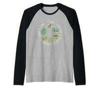 Save Rescue Recycle Plant Clean Care - Clima della Giornata della Terra Maglia con Maniche Raglan