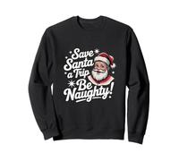 Save Santa A Trip Be Naughty Funny Christmas Retro Anni '50 Felpa