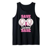 Save Second 2nd Base Funny Baseball Breast Cancer Awareness Canotta