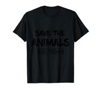Save The Animals Go Vegan - Love Veggies, Vegetarian, Peace Maglietta