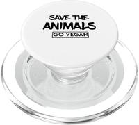 Save The Animals Go Vegan - Love Veggies, Vegetarian, Peace PopSockets PopGrip per MagSafe