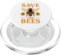 Save The Bees - Ape vintage con accenti floreali PopSockets PopGrip per MagSafe