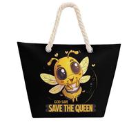 Save The Bees - Borsa a tracolla per donna e uomo, borsa da spiaggia con manico in tessuto di canapa