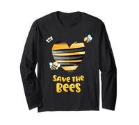 Save The Bees Cuore Apiario Apiario Apicoltore Giornata della Terra Uomini Donne Maglia a Manica