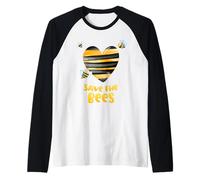 Save The Bees Cuore Apiario Apiario Apicoltore Giornata della Terra Uomini Donne Maglia con Maniche Raglan