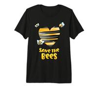 Save The Bees Cuore Apiario Apiario Apicoltore Giornata della Terra Uomini Donne Maglietta Premium