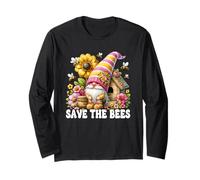 Save The Bees For Beekeepers Gardening Gnome Love Beekeeping Maglia a Manica