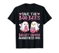 Save The Boo Bees Consapevolezza del Cancro al Seno 2026 Ghost Bee Maglietta