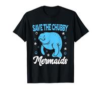 Save The Chubby Sea Cow Mermaids Manatee Vintage Earth Day Maglietta