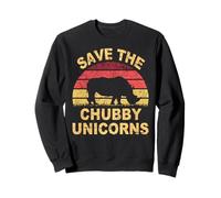 Save The Chubby Unicorns. Divertente Fat Rhinos Vintage Felpa