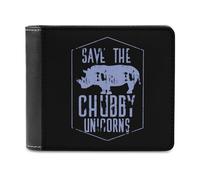 Save The Chubby Unicorns - Portafoglio da uomo in pelle con scomparti per carte di credito, Stile:, Taglia unica