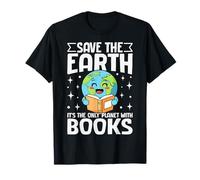 Save The Earth Books Lovers Reading Eco-Friendly Maglietta