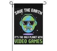 Save The Earth It'S The Onlys Planet With Video Games Bandiera Da Cortile Moda Bandiera Esterna Colorato Bandiere Da Cortile Per Il Portico Sport Camera Da Letto 30X45cm