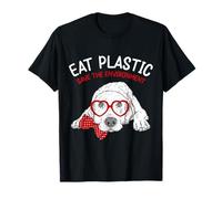 Save the Environment Mangia Plastica Divertente Carino Labrador Cane Mamma Maglietta