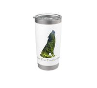 Save The Environment Wolf Silhouette tutela dell'ambiente Bicchiere termico in acciaio inox doppia parete