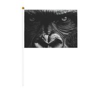Save the gorilla, mini bandiere resistenti, 14 x 20 cm, piccole bandiere su bastoncini per esterni, cortile e giardino, confezione da 6 e 10 pezzi
