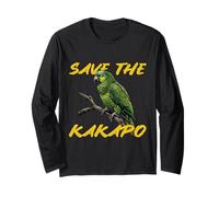 Save The Kakapo Parrot Kakapo Bird Nuova Zelanda Maglia a Manica