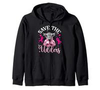 Save The Mammelle Mucca Sostenere il Cancro al Seno Consapevolezza Divertente Felpa con Cappuccio