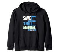 Save The Manual Cars, divertente regalo retrò da meccanico Felpa con Cappuccio