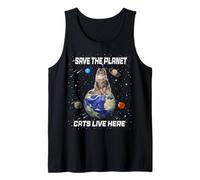 Save The Planet Cats Live Here Funny Kitten Cat Lovers Canotta