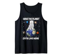 Save The Planet Cats Live Here Funny Kitten Cat Lovers Canotta
