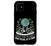 Save the Planet One Pedal at a Time Bike Pendolarismo Custodia per iPhone 11