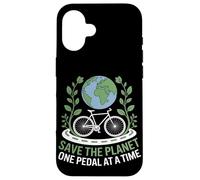 Save the Planet One Pedal at a Time Bike Pendolarismo Custodia per iPhone 16