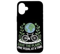 Save the Planet One Pedal at a Time Bike Pendolarismo Custodia per iPhone 16 Plus